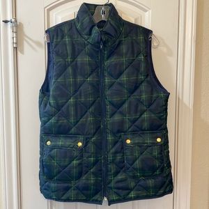 Plaid puffer vest